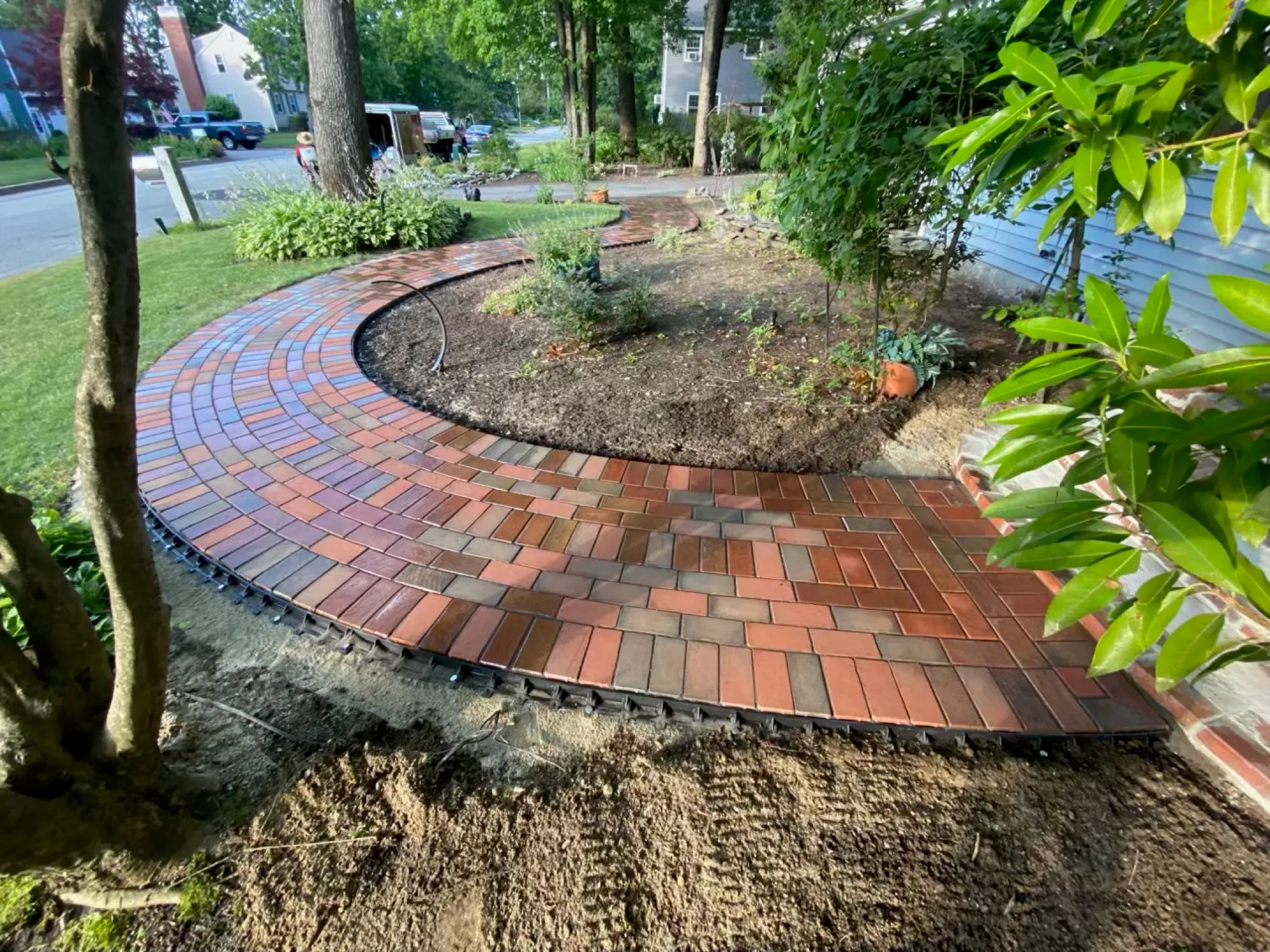 Curved Clay-Paver Walkway — Walkways in Nashua, NH