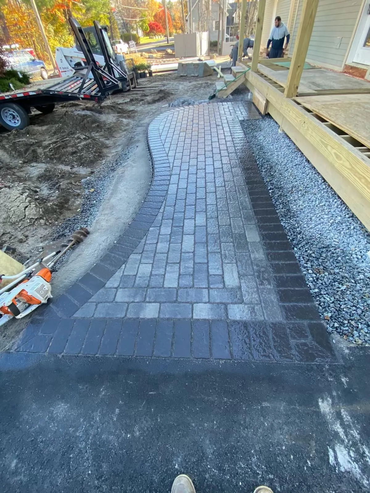 Curved Charcoal Paver Walk — Walkways in Southern NH, NH
