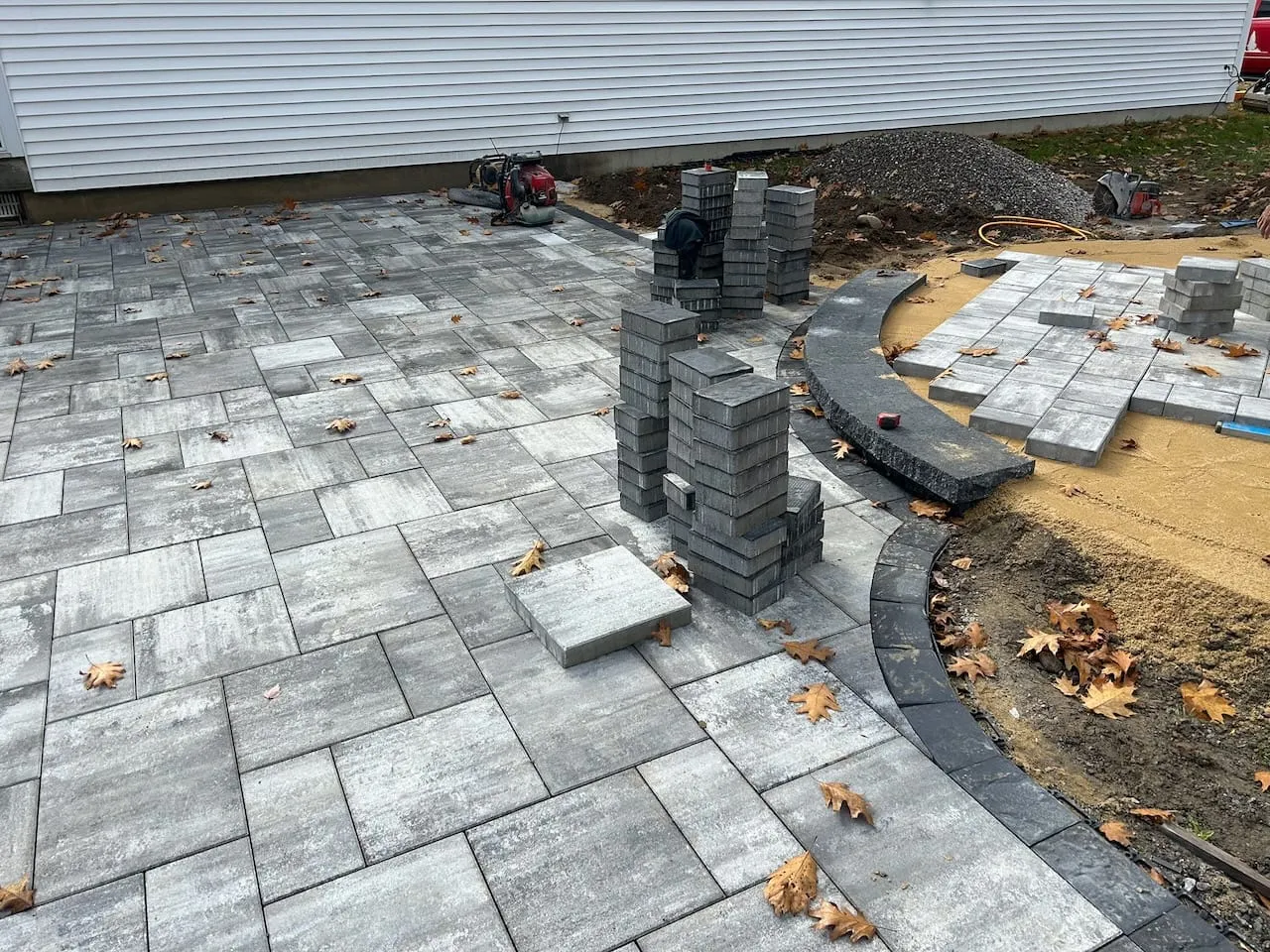 Gray Paver Patio Build — Patios in Southern NH, NH