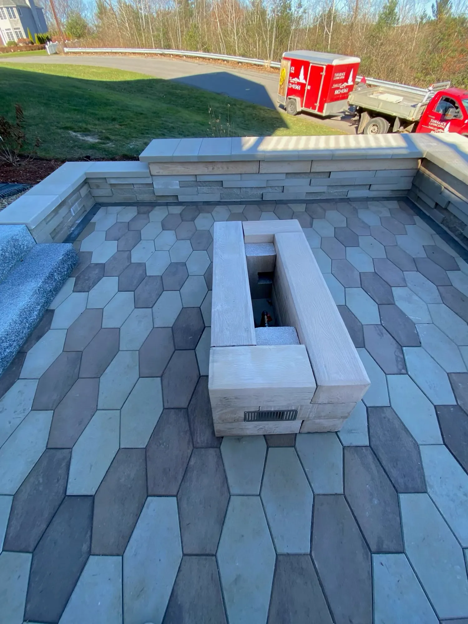 Paver Patio & Fire Table — Fireplaces & Pits in Merrimack, NH