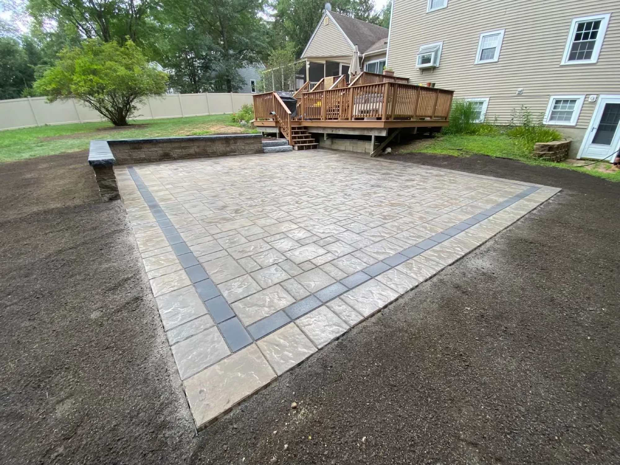 Paver Patio with Border — Patios in Londonderry, NH