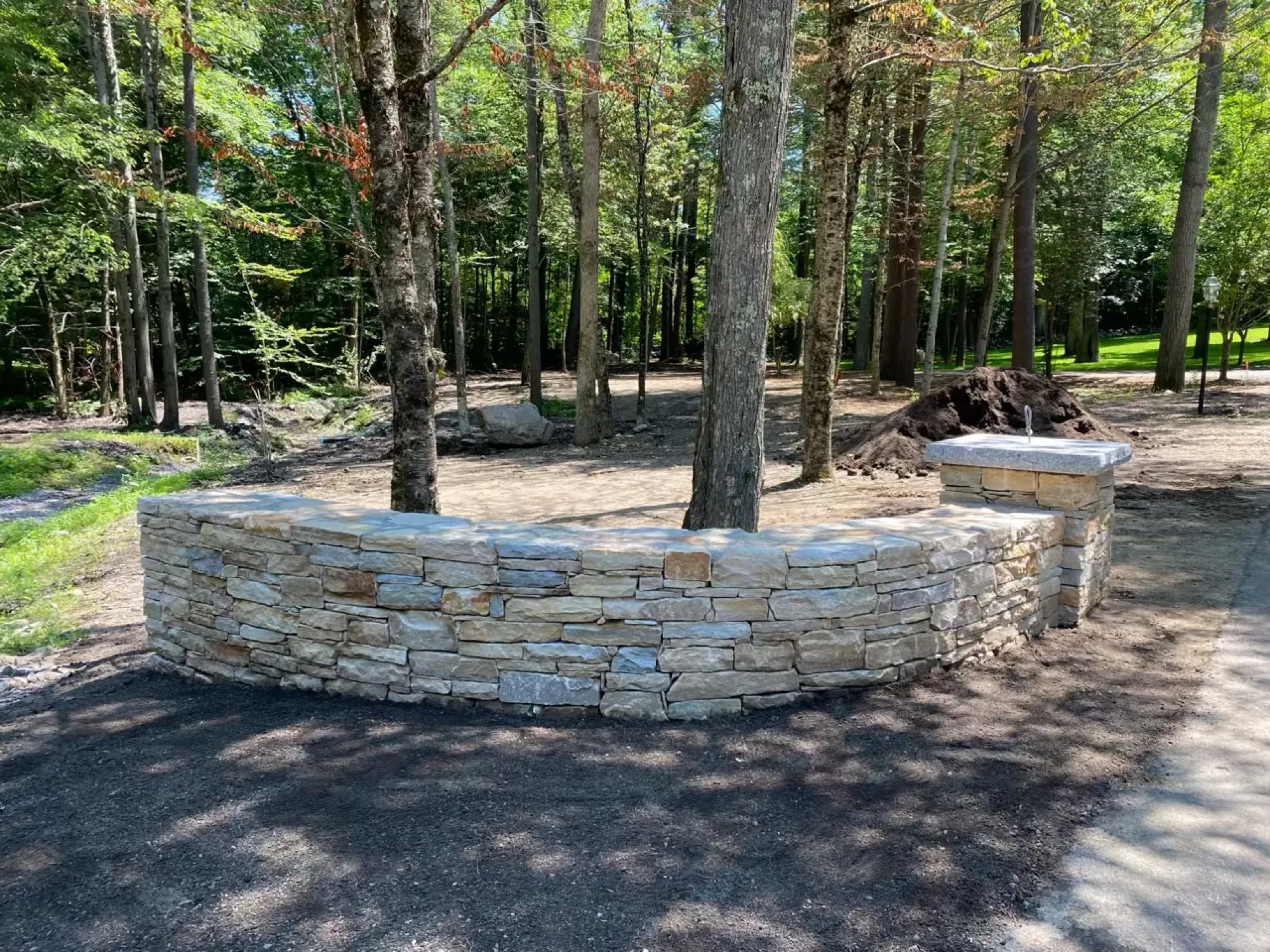 Natural Stone Seat Wall — Stone Walls in Hollis, NH